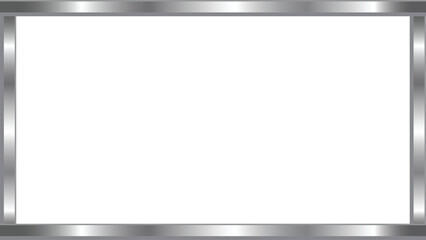 Metallic silver gradient frame border vector illustration