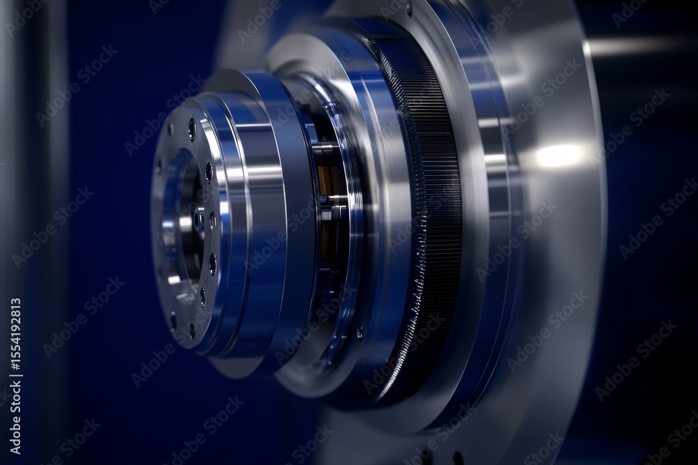 Poster advanced machinery is used in a high-tech production cycle to manage precision components within a m