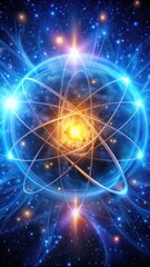 A neutron glowing with an ethereal light
