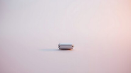 Fototapeta premium Sleek wireless earbuds charging case on a smooth gradient background