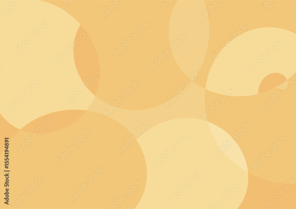 Aufkleber Abstract background with translucent overlapping circle pattern. Modern geometric design in warm sandy yellow neutral tones. Clean minimalist graphics for wallpapers, presentations and websites.