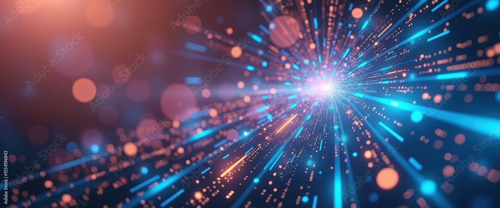 Aufkleber colorful light rays burst through abstract background in dynamic sci-fi style