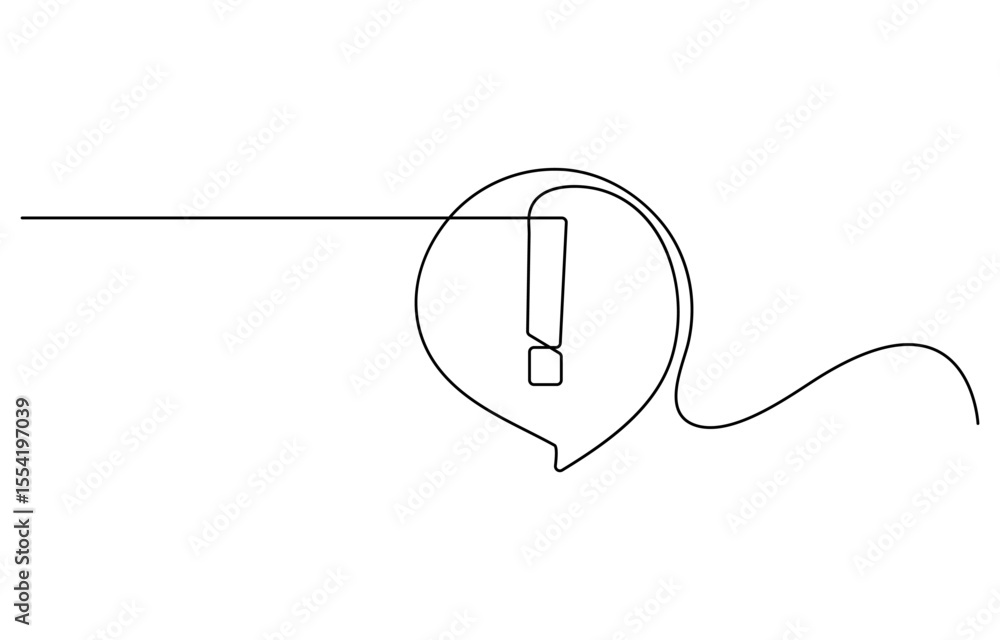 Poster question and exclamation marks one line art, asking and admiration signs, continuous contour. query 