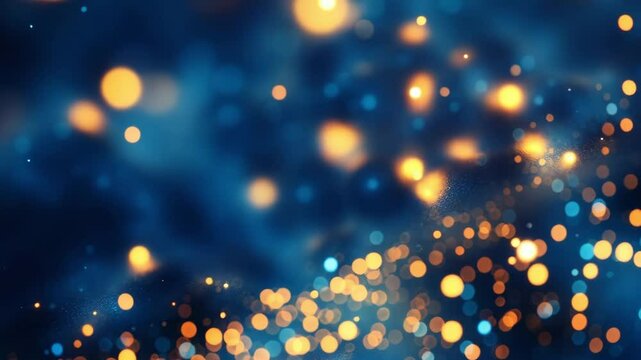 Animation of starry summer night with glowing fireflies