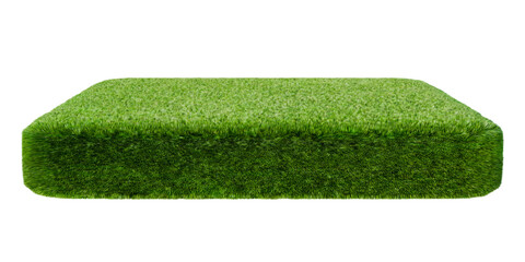 green grass podium square mound meadow land ground 3d element cutout