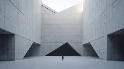 Obraz premium Empty, modern concrete architectural space.