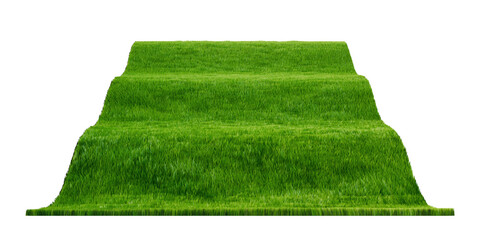 green grass podium square wave road mound meadow land ground 3d element cutout