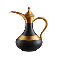 Elegant Traditional Arabic Coffee Pot (Dallah) Illustration