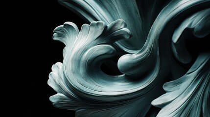 Intricate, ornate decorative detail in a teal-toned shade.