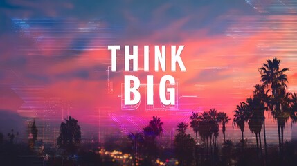Motivational typography "Think Big" on a visually diffused background, crafted for inspirational artwork or posters.