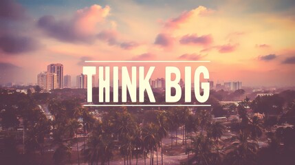 Motivational typography "Think Big" on a visually diffused background, crafted for inspirational artwork or posters.