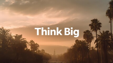 Motivational typography "Think Big" on a visually diffused background, crafted for inspirational artwork or posters.