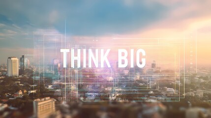 Motivational typography "Think Big" on a visually diffused background, crafted for inspirational artwork or posters.