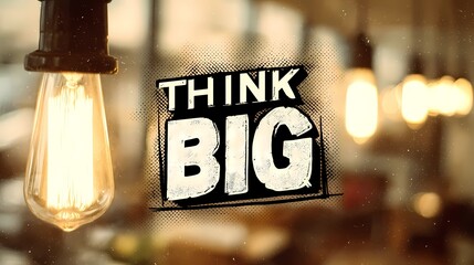 Motivational typography "Think Big" on a visually diffused background, crafted for inspirational artwork or posters.