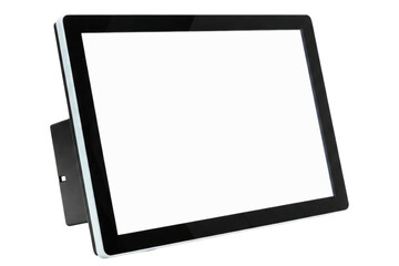 Touchscreen display monitor designed for interactive use isolated on a transparent background