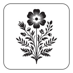 Hand drawn flower design with vintage style