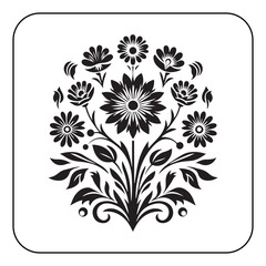 Hand drawn flower design with vintage style