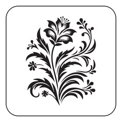 Hand drawn flower design with vintage style