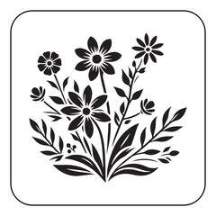 Hand drawn flower design with vintage style