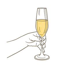 Hands holding glasses of champagne and clinking. Celebration, cheers.