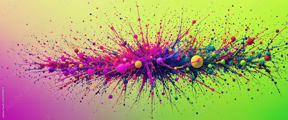 Poster colorful splashes create dynamic background for computer screens