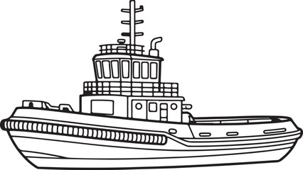 Fototapeta premium Tugboat Pulling a Barge with Shipping Containers