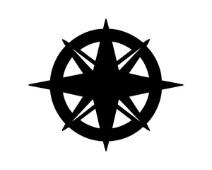Compass rose silhouette vector, Compass icon vector