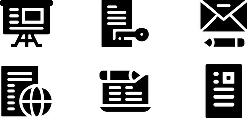Modern Rounded Filled Copywriting Icon Set