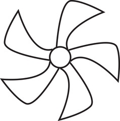 High Quality Vector Illustration of Modern Electric Fan Blades, Realistic Blue Wings for Cooling, Ventilation, Air Circulation, Household and Industrial Use, Isolated on White Background"