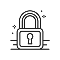 Line art lock, key, icon, logo set vector design 