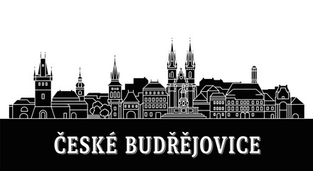 Obraz premium esk Budjovice Czech City Skyline.
