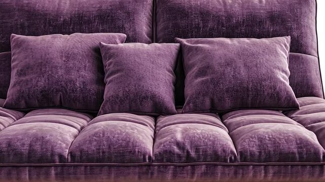 Purple velvet futon sofa