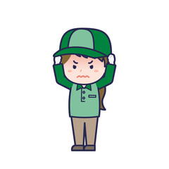 配達員／ななめ／女性 27