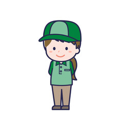 配達員／ななめ／女性 28