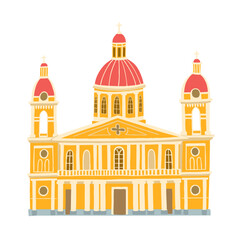 Granada Cathedral Nicaragua, icon of the colonial city