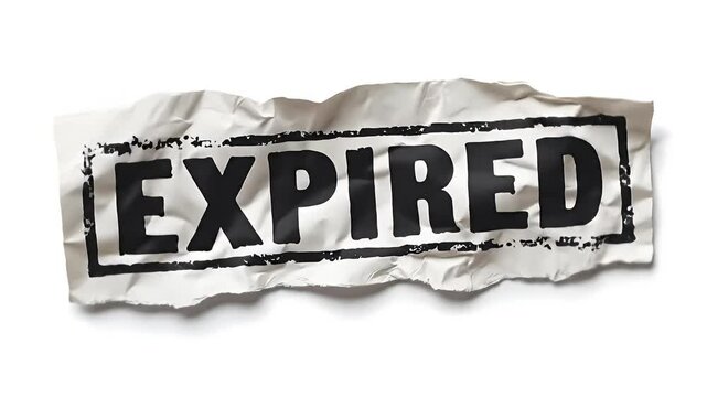 Black &ldquo;EXPIRED&rdquo; stamp in distressed sans-serif with a jagged border outline, placed across a simulated document on white background.
