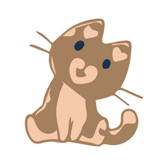 Cat brown vector