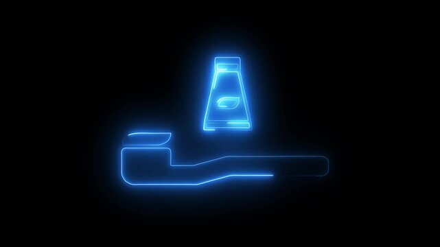 Toothbrush and Toothpaste Line Icon Animation &ndash; Dental Hygiene Routine Symbol for Clean Teeth, Oral Care, Bathroom