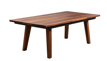 Fototapeta premium A Modern wooden coffee table on transparent background.