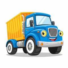 Fototapeta premium Cheerful Cartoon Dump Truck