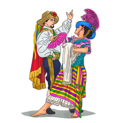 Folkloric dances from Nicaragua. tradicional dance of El Mestizaje.