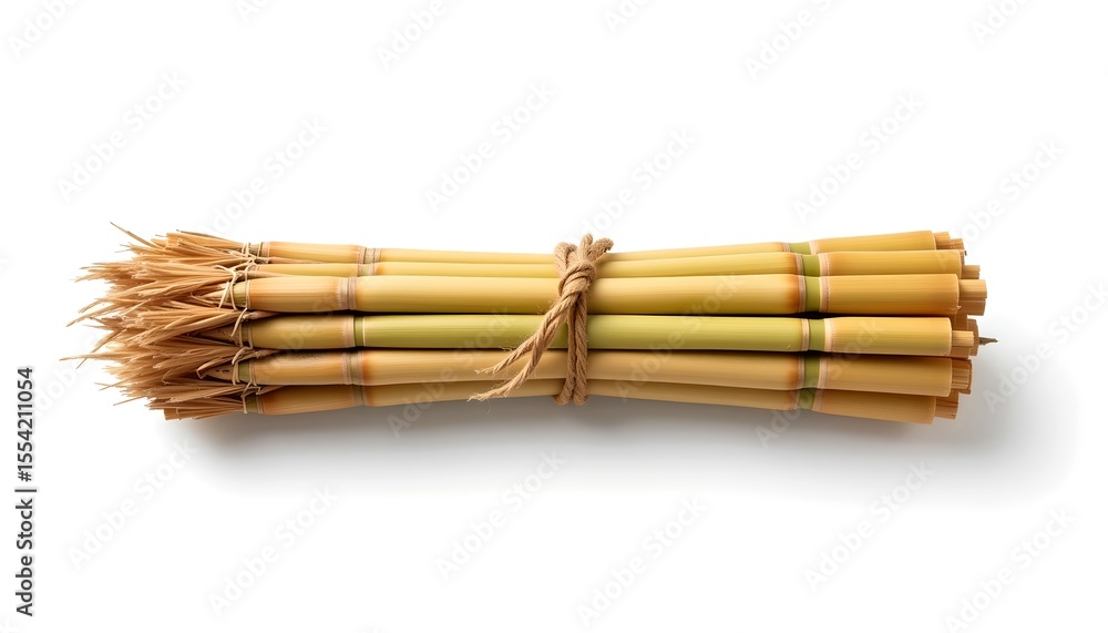 Poster a bundle of bamboo stalks tied together with a string, creating a natural and rustic aesthetic