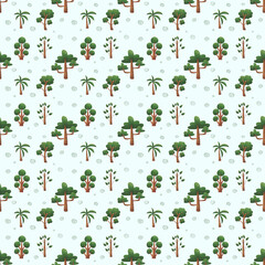 Hand draw tree seamless pattern background