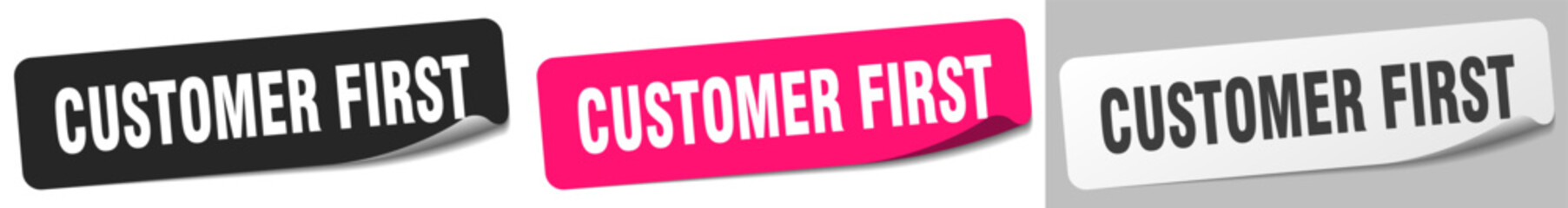 customer first sticker. customer first sticker set on white background