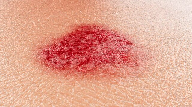 Regeneration of skin surface cells, repair of skin, healing of redness and swelling on arms, removal of acne, anti-inflammatory and anti-itching, treatment of allergic dermatitis and eczema, 3D render