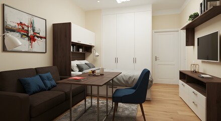 Small studio apartment interior design