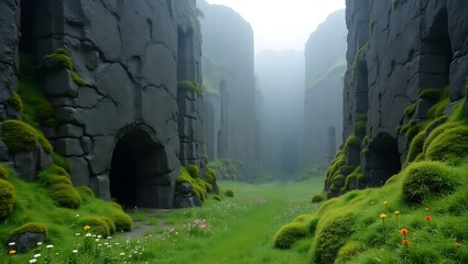 old castle in the mountains