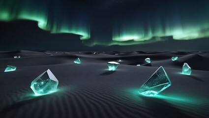 Aurora over Glowing Crystals