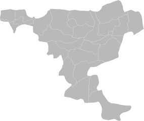 Fototapeta premium Jigawa, Nigeria – administrative vector map with local government area boundaries (Web Mercator projection, PPT-compatible & fully editable)
