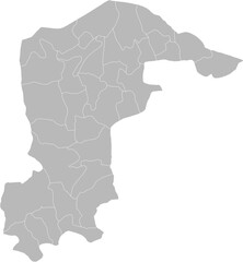 Katsina, Nigeria – administrative vector map with local government area boundaries (Web Mercator projection, PPT-compatible & fully editable)